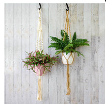 Load image into Gallery viewer, Macrame Hanging Pot Holder Twist White (105cm)