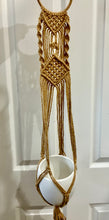 Load image into Gallery viewer, Macrame Hanging Pot Holder Boho White (105cm) Natural