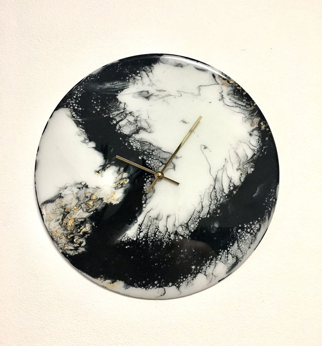 Copy of Resin Art Wall Clock - CHARCOAL RIVER