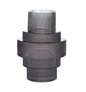 Dapper Glass Vase 18x25cm Dark Grey