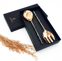 Load image into Gallery viewer, COPPER &amp; STEEL SALAD SERVERS