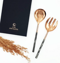 Load image into Gallery viewer, COPPER &amp; STEEL SALAD SERVERS
