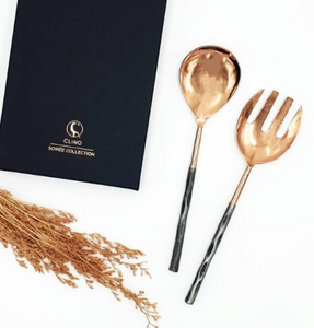 COPPER & STEEL SALAD SERVERS